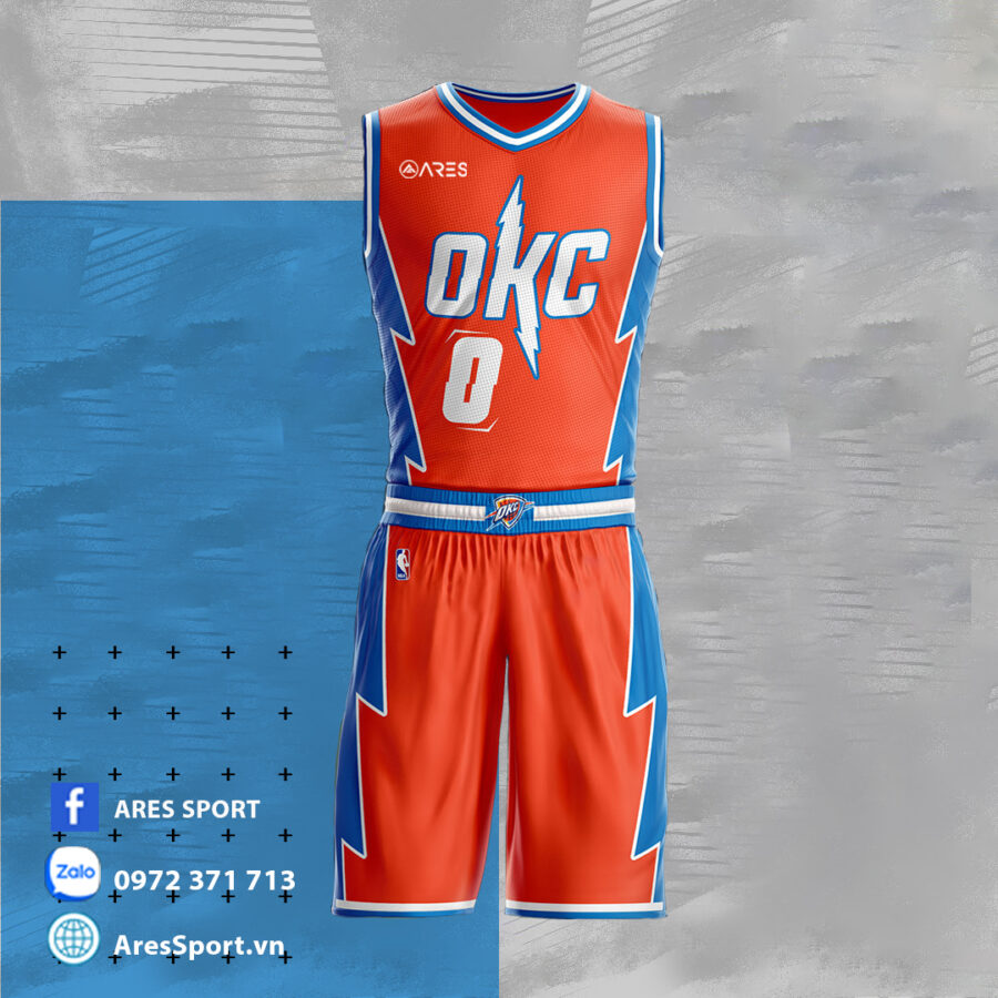 Áo bóng rổ NBA OKC cam