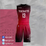 Áo bóng rổ NBA Rockets đen đỏ