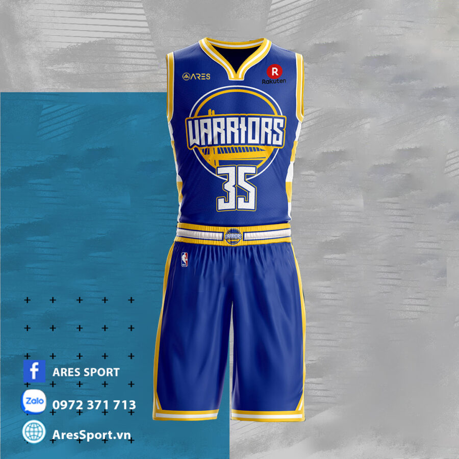 Áo bóng rổ NBA Warriors xanh bích