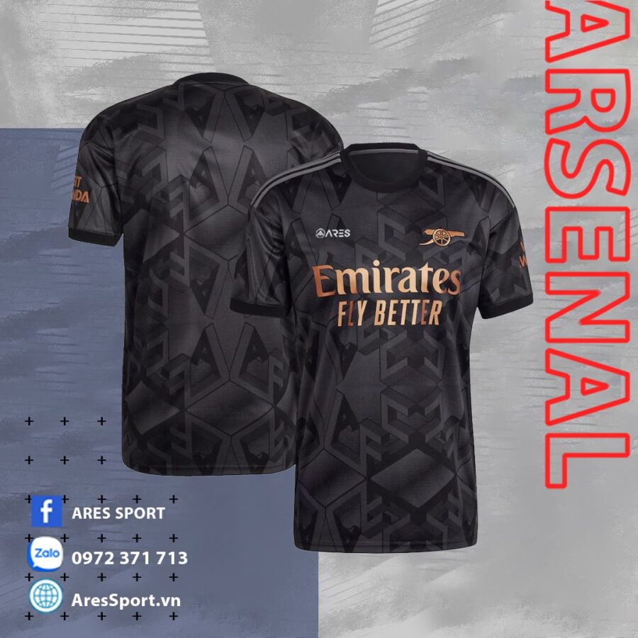 Áo Arsenal thiết kế đen