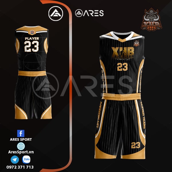Mẫu áo đồng phục bóng rổ XHB thiết kế may theo yêu cầu
