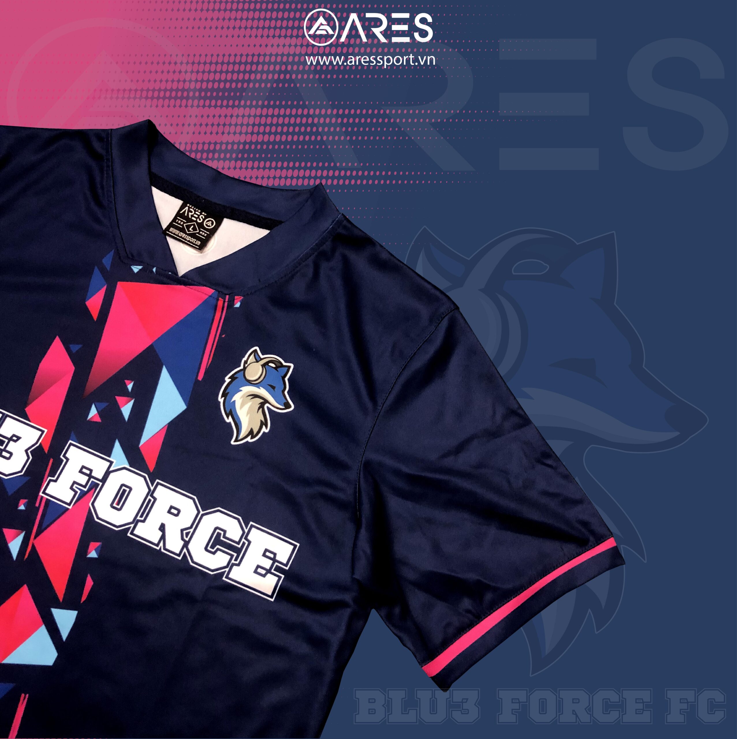 In logo và họa tiết áo đá banh đẹp, sắc nét cho team Blu3 Force