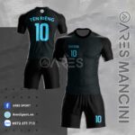 Áo đá banh không logo ARES Mancini Đen