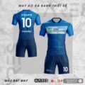 Áo bóng đá tự thiết kế Gene Solutions xanh bích họa tiết chìm đặc trưng của công ty