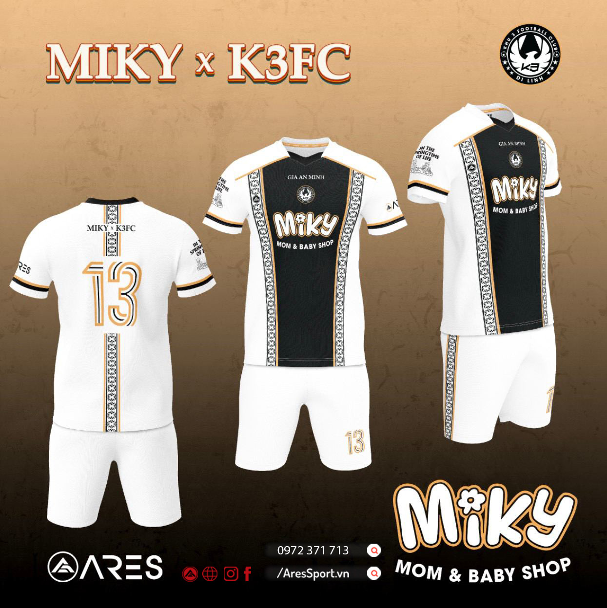 Áo bóng đá tự thiết kế đẹp Miky FC