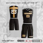 Đồng phục bóng rổ thiết kế Wefeargod đen vàng đồng họa tiết sọc không lỗi thời