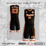 Đồng phục bóng rổ thiết kế Hunters đen cam phá cách trẻ trung