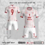 Áo bóng đá đẹp độc FC Makod trắng sọc đỏ thanh lịch đơn giản