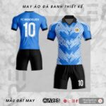 Áo bóng đá đẹp độc FC Mendeleev cổ trụ xanh họa tiết trắng nhẹ nhàng lịch sự