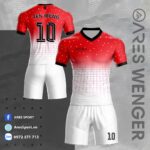 Áo bóng đá không logo Ares Wenger Đỏ Trắng nổi bật cá tính