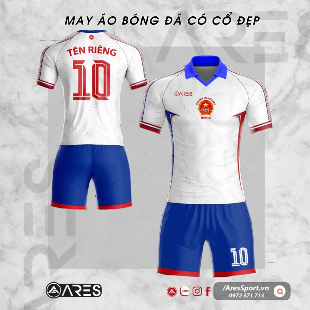 Áo bóng đá cổ bẻ cho team Công An Quận 8 theo yêu cầu