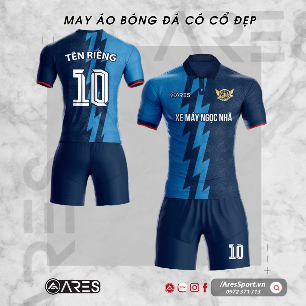 Áo bóng đá có cổ trụ cho team Xe Máy Ngọc Nhã