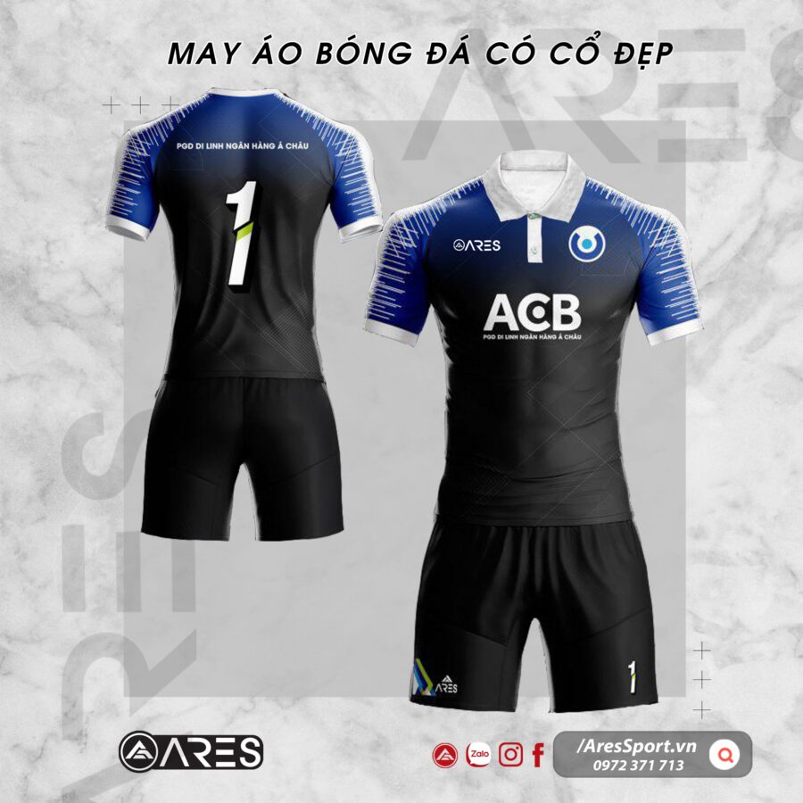 Áo bóng đá có cổ sơ mi cho ngân hàng ACB thanh lịch nhưng vẫn năng động