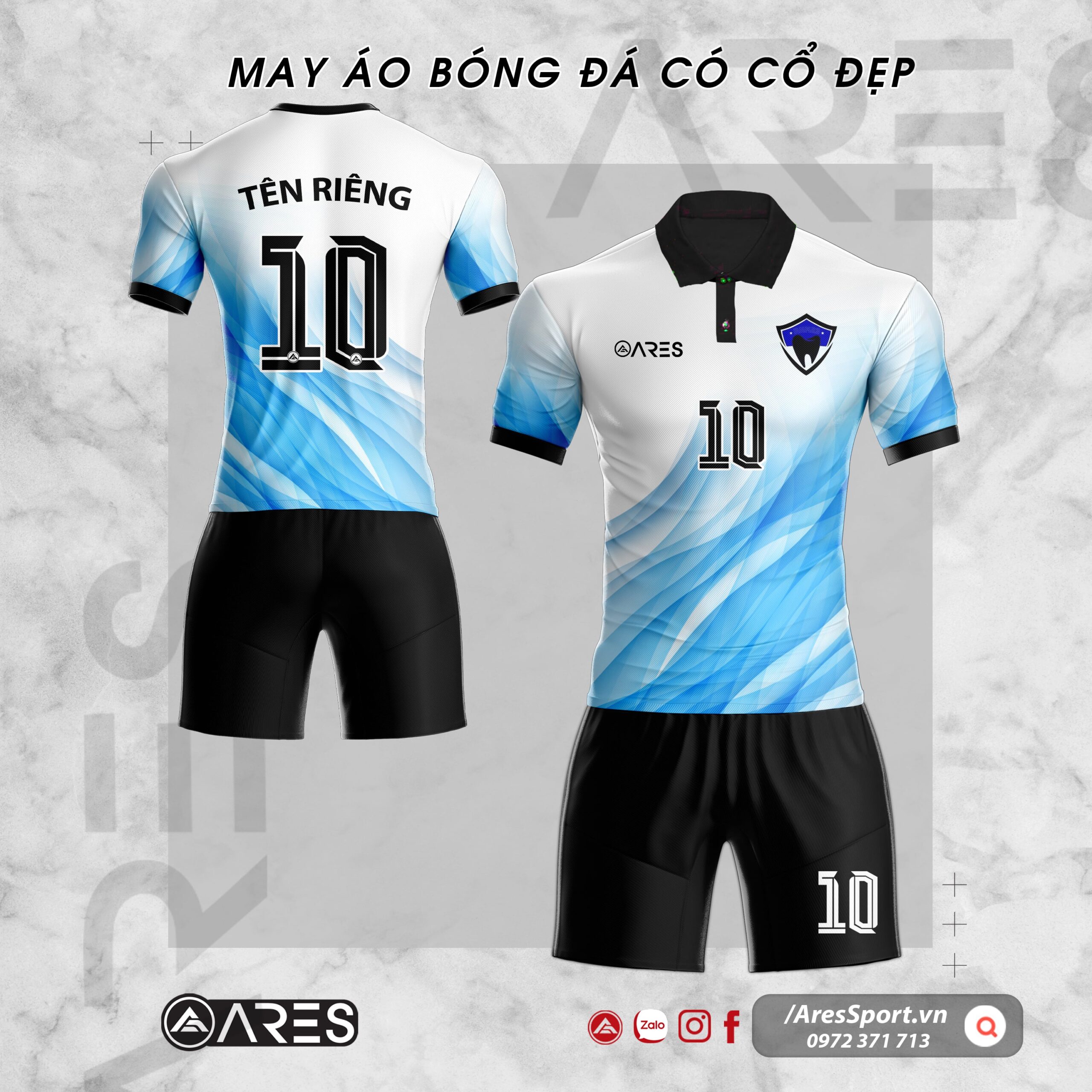 Áo bóng đá có cổ sơ mi họa tiết lượn sóng hài hòa độc đáo Áo bóng đá có cổ sơ mi họa tiết lượn sóng hài hòa độc đáo