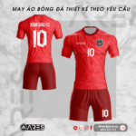 Áo bóng đá tự thiết kế Bằng Hữu FC đỏ họa tiết lạ mắt nổi bật