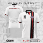Áo di chuyển bóng đá The Crows FC trắng phối sọc lạ mắt độc đáo