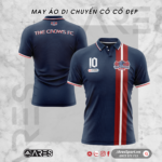 Áo di chuyển bóng đá The Crows FC xanh đen phối sọc lịch sự nam tính