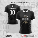 Áo warm up bóng rổ Wild đen trắng đơn giản không lỗi thời