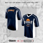 Áo lớp bóng chày Eterninety màu xanh than, chữ Eterninety cỡ lớn trước ngực, dáng baseball cài khuy