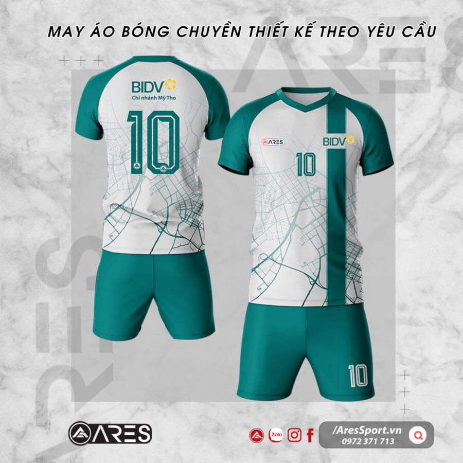 Quần áo bóng chuyền Nam BIDV xanh chuẩn ngân hàng