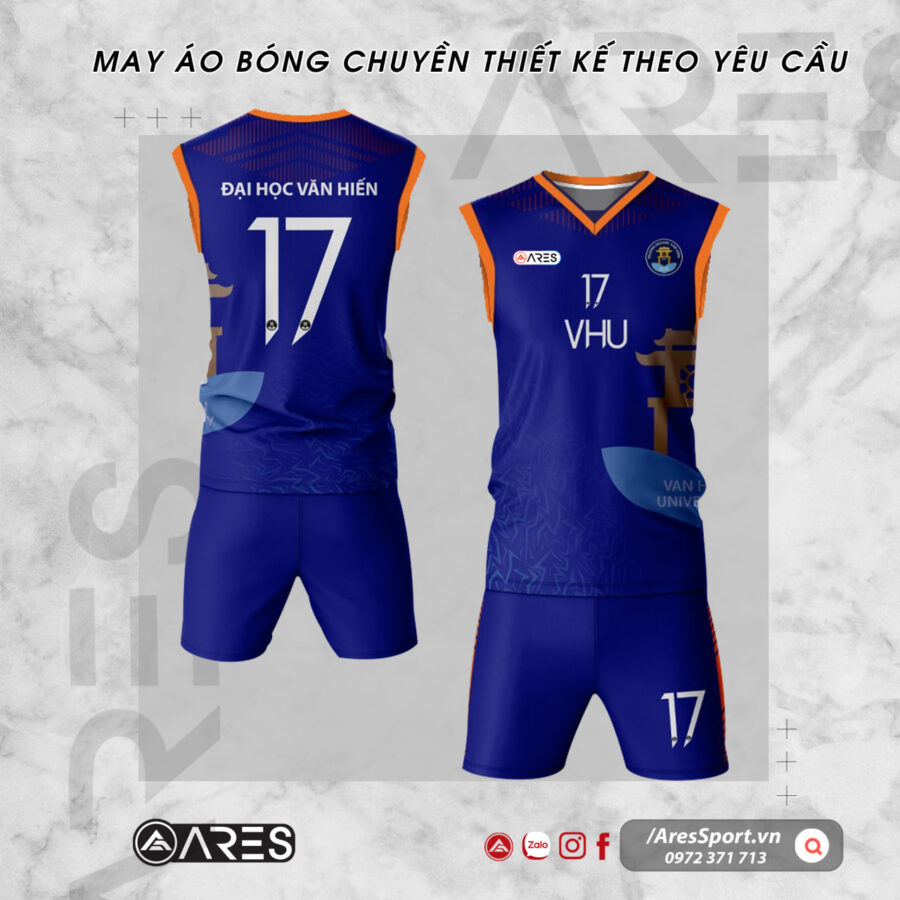 Quần áo bóng chuyền Nam Văn Hiến xanh dương cuốn hút phong cách