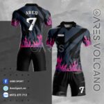 Áo bóng đá không logo thiết kế theo yêu cầu Volcano Đen