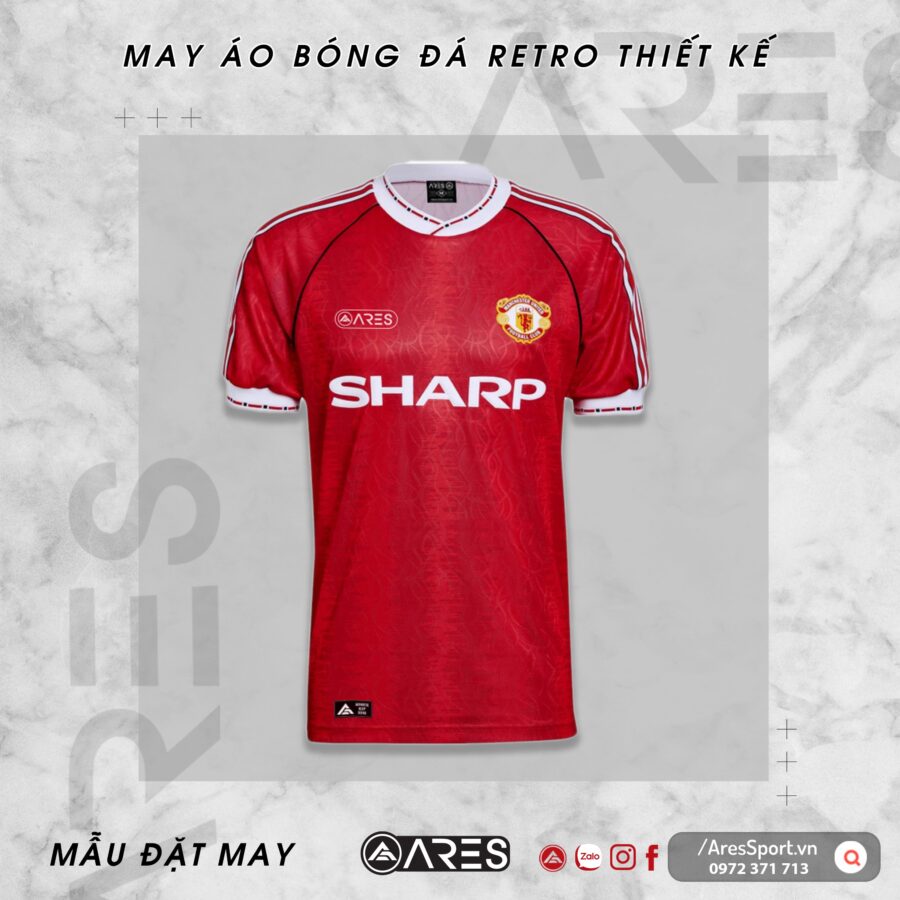 Áo bóng đá Retro Classic MU 90-92 sân nhà in theo yêu cầu