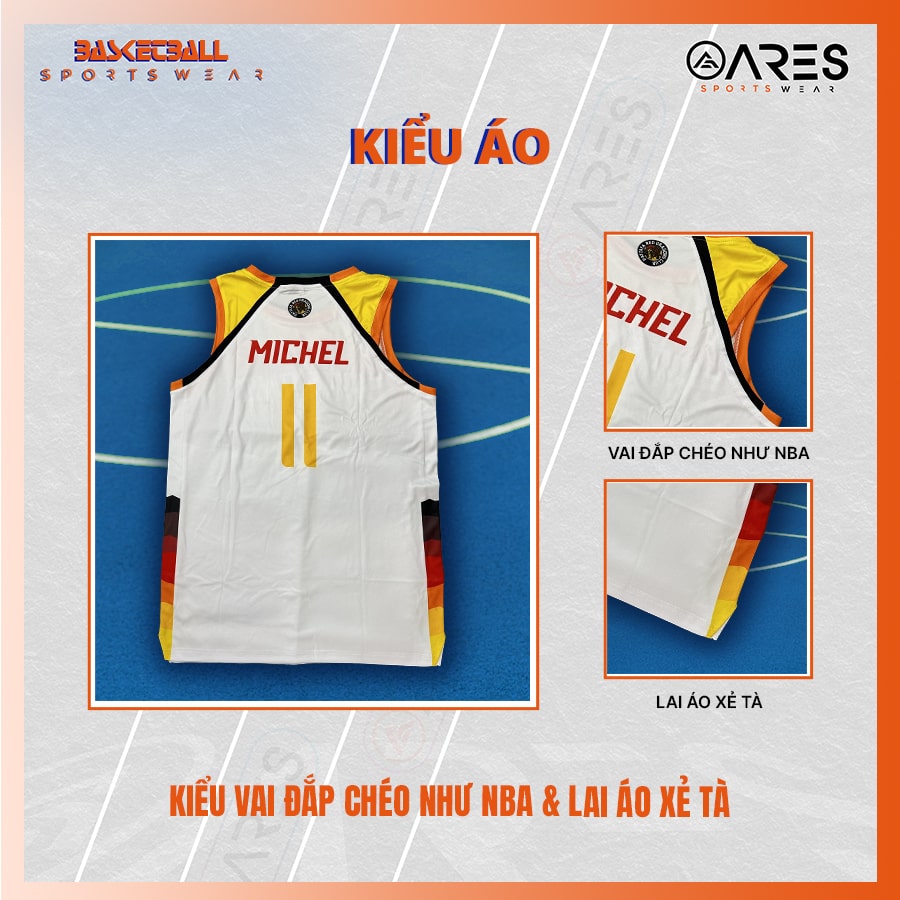 Form áo đồng phục bóng rổ xẻ chéo NBA