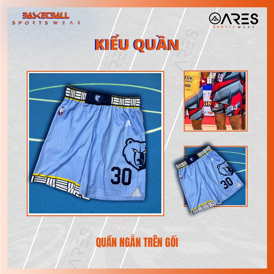 Form quần bóng rổ ngắn trên gối đẹp