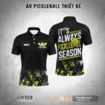 Áo Pickleball đồng phục polo đen phối vàng chanh độc lạ