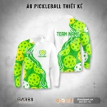 Áo Pickleball đồng phục Polo hoạ tiết pastel tay dài