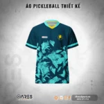 Áo Pickleball đồng phục áo thun xanh họa tiết điểm nhấn ấn tượng