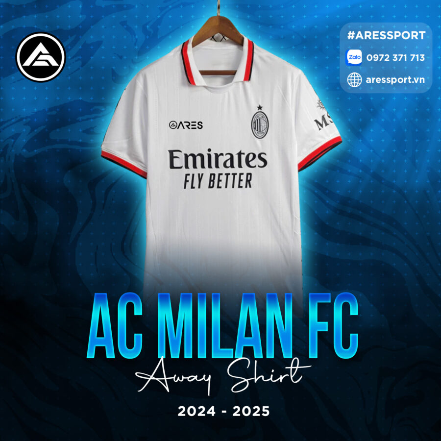 Áo AC Milan sân khách 24-25 đặt may logo theo yêu cầu đội