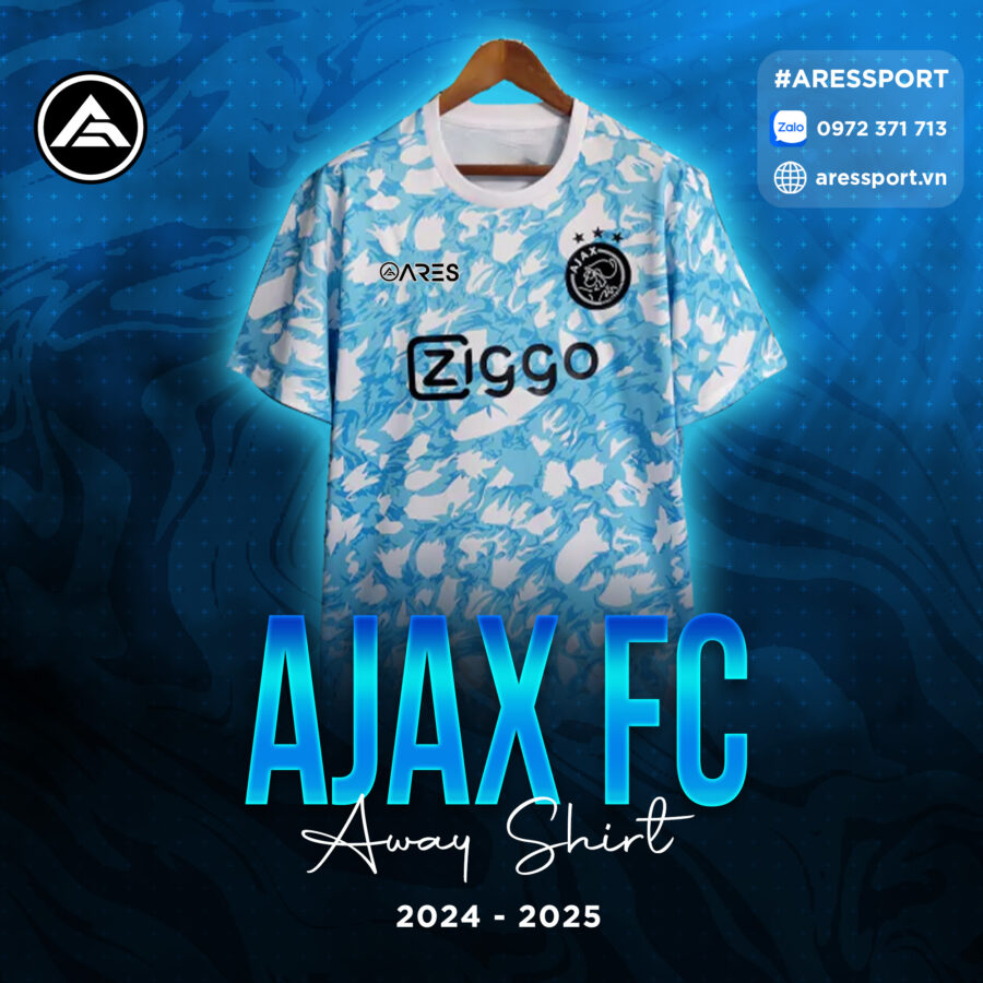 Áo bóng đá Ajax sân khách 24-25 màu xanh da