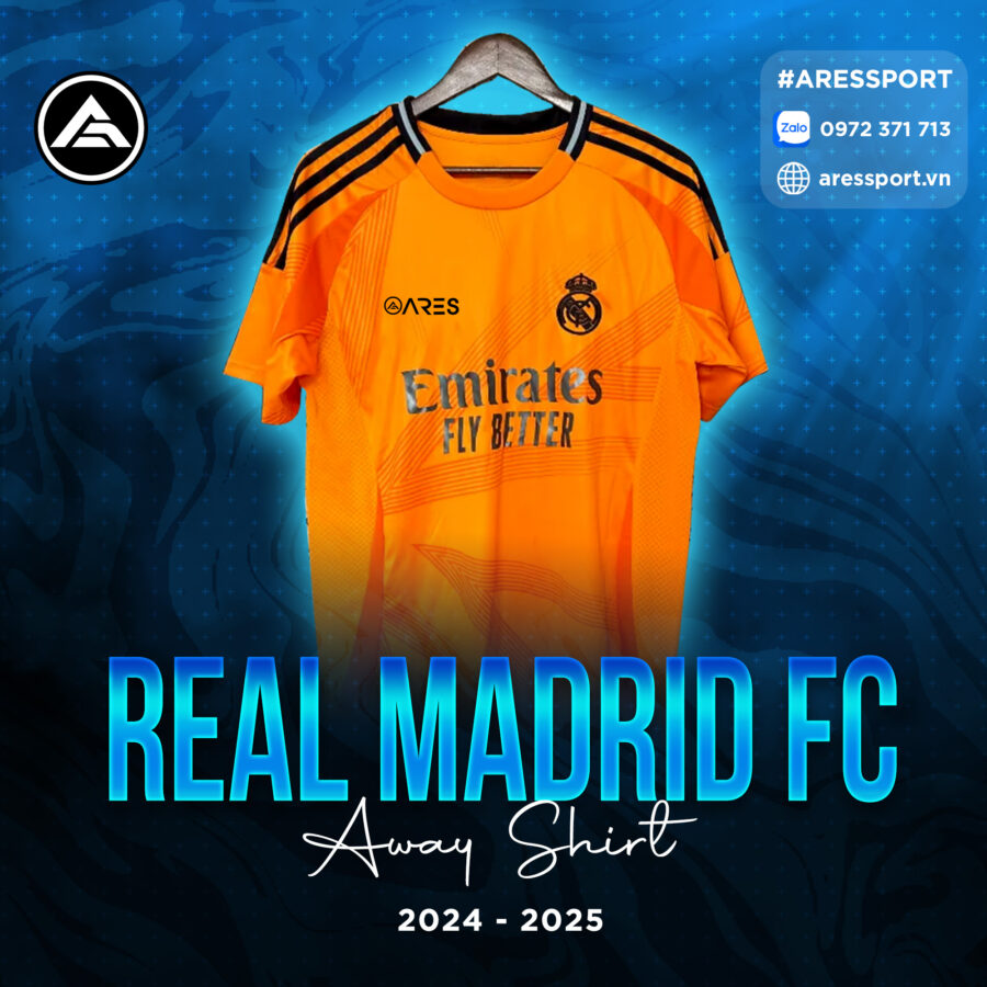 Áo bóng đá Real sân khách 24-25 cam nổi bật