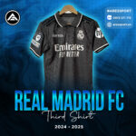 Áo bóng đá Real Madrid third kit 24-25 đen in theo yêu cầu