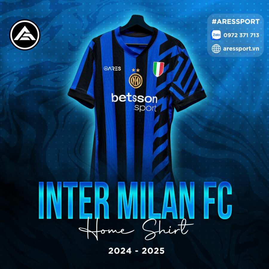 Áo bóng đá Inter Milan sân nhà 24-25 xanh bích sọc đen cá tính