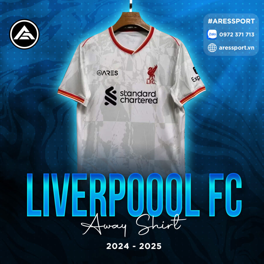 Áo bóng đá Liverpool sân khách 24-25 xám phối đỏ