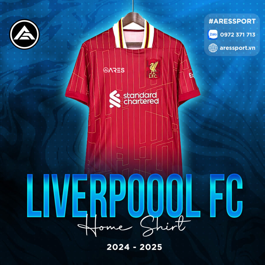 Áo bóng đá Liverpool sân nhà 24-25 đỏ rực rỡ