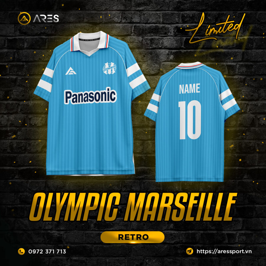 Áo bóng đá Retro Vintage Olympic Marseille 92-93