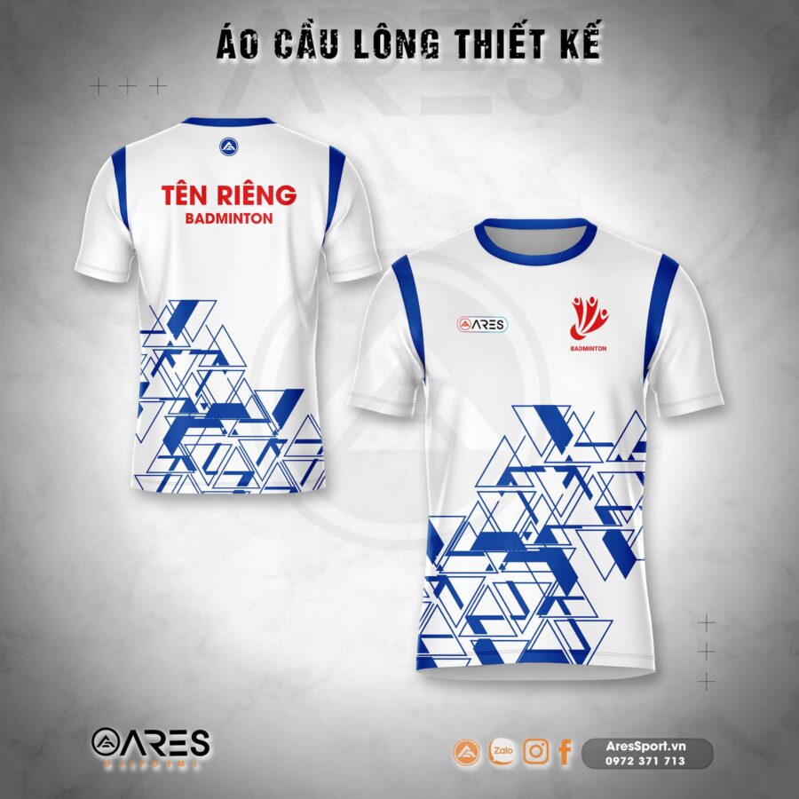 Áo cầu lông ARES TriGeo với họa tiết tam giác hiện đại, thiết kế tinh tế