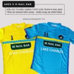 Thành phẩm in áo đá bóng M Nail Bar – Vải Thun Lạnh – 10 bộ