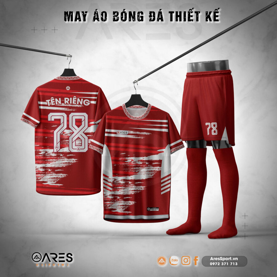 Áo bóng đá ARES Scarlet Flame – Thiết kế ngọn lửa đỏ thẫm, rực cháy và mạnh mẽ