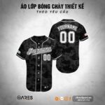 Áo lớp bóng chày Shadow Unit họa tiết camo đen, thiết kế mạnh mẽ, số áo 00 nổi bật