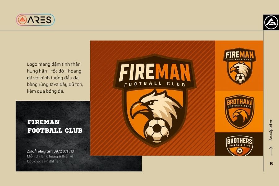 Logo áo bóng đá thiết kế Fireman - Thiết kế & sáng tạo logo riêng cho đội