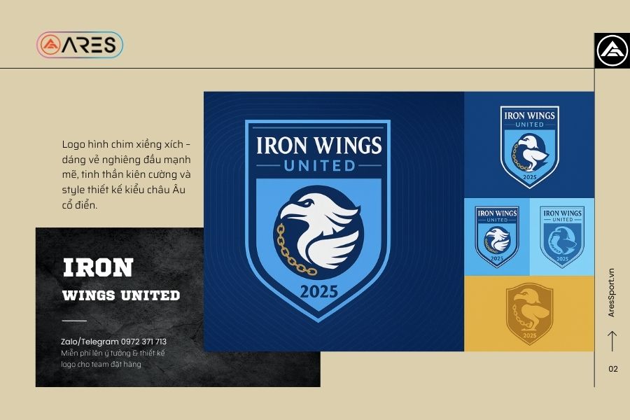 Logo áo bóng đá thiết kế IronWings - Thiết kế & sáng tạo logo riêng cho đội