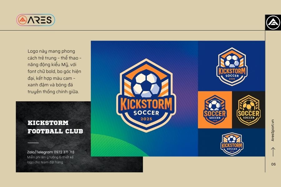 Logo áo bóng đá thiết kế Kickstorm - Thiết kế & sáng tạo logo riêng cho đội