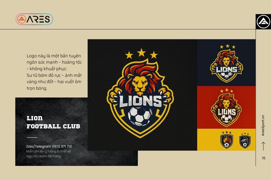 Logo áo bóng đá thiết kế Lions - Thiết kế & sáng tạo logo riêng cho đội