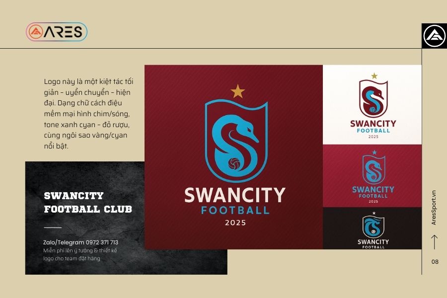 Logo áo bóng đá thiết kế Swancity - Thiết kế & sáng tạo logo riêng cho đội