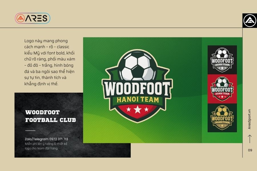 Logo áo bóng đá thiết kế Woodfoot - Thiết kế & sáng tạo logo riêng cho đội